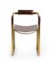 Armchair, aged brass steel and dark brown leather upholstery, contemporary style.