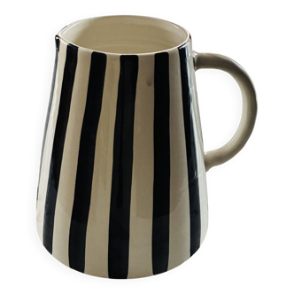 Pichet XL à rayures noires et blanches
