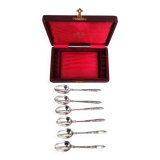 Six silverplated spoons