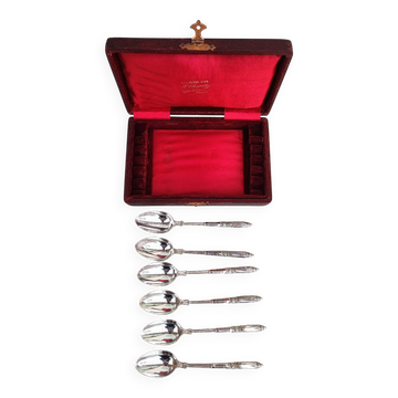 Six silverplated spoons