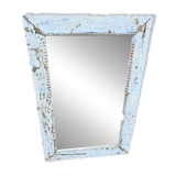 Ancien miroir Art déco en teck birman
