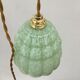 Art deco walking lamp in green clichy glass