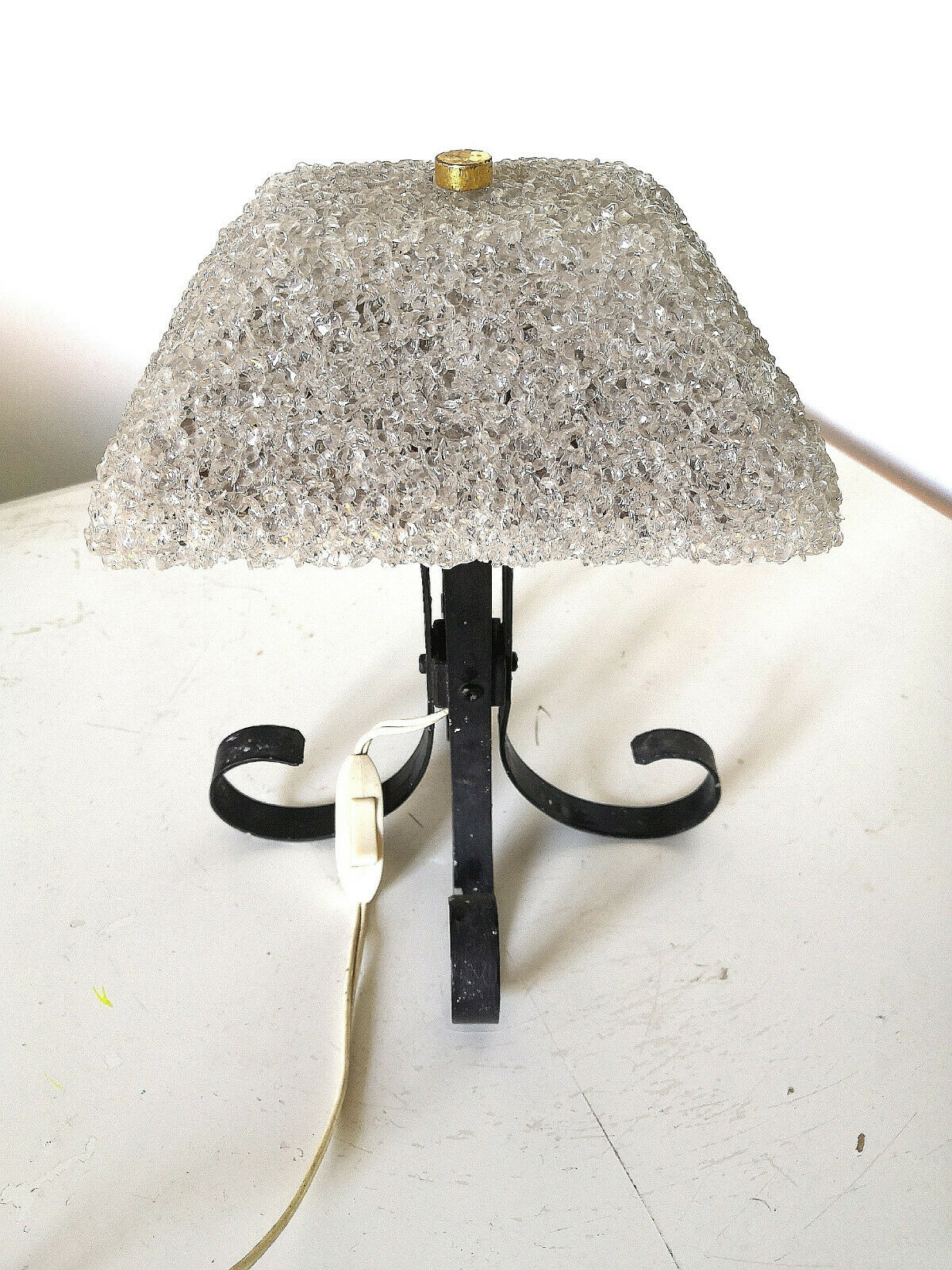 Vintage steel lamp and perspex design 50s - 60s