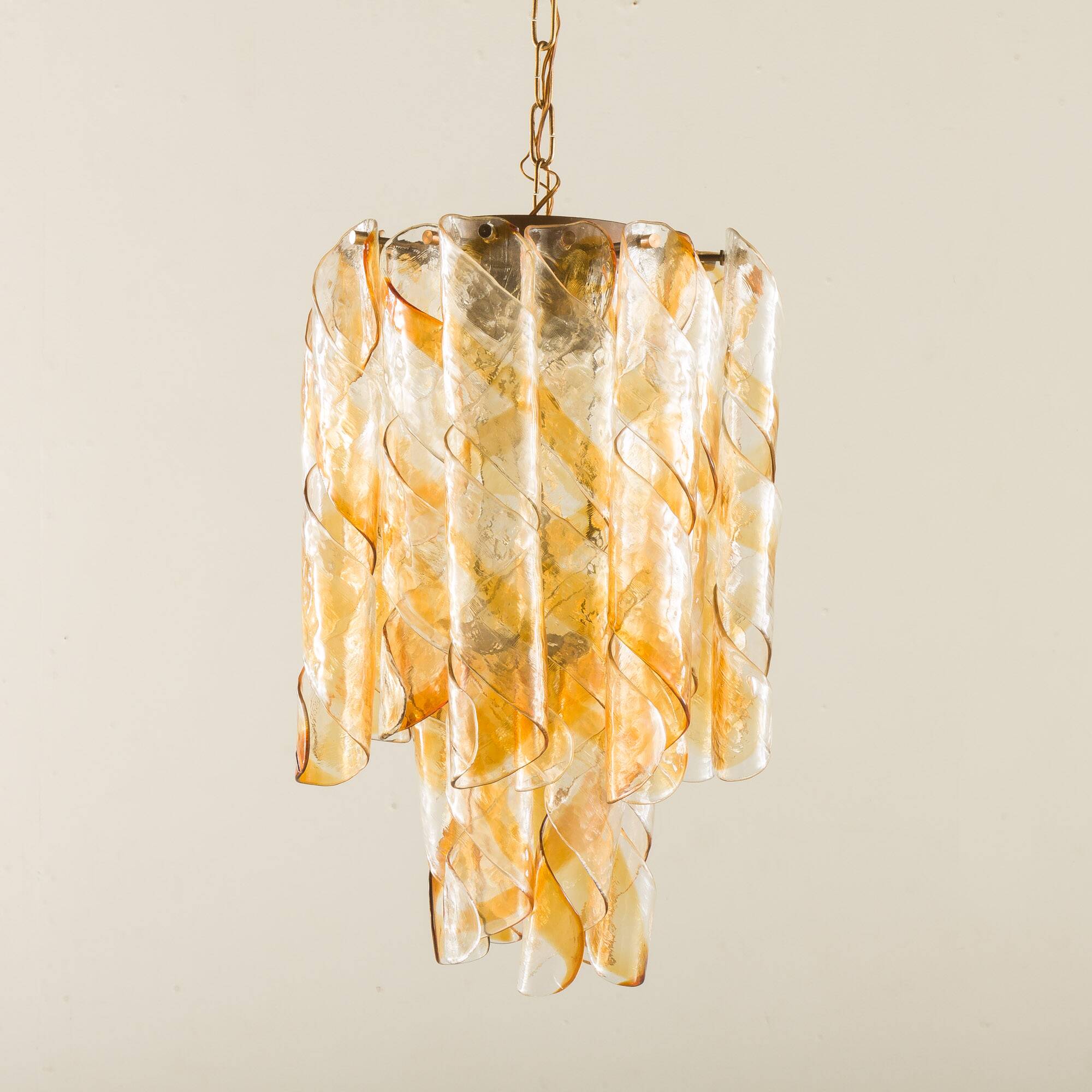 Mid century Murano 'Torciglione' Glass Chandelier by Mazzega, Italy 1970s