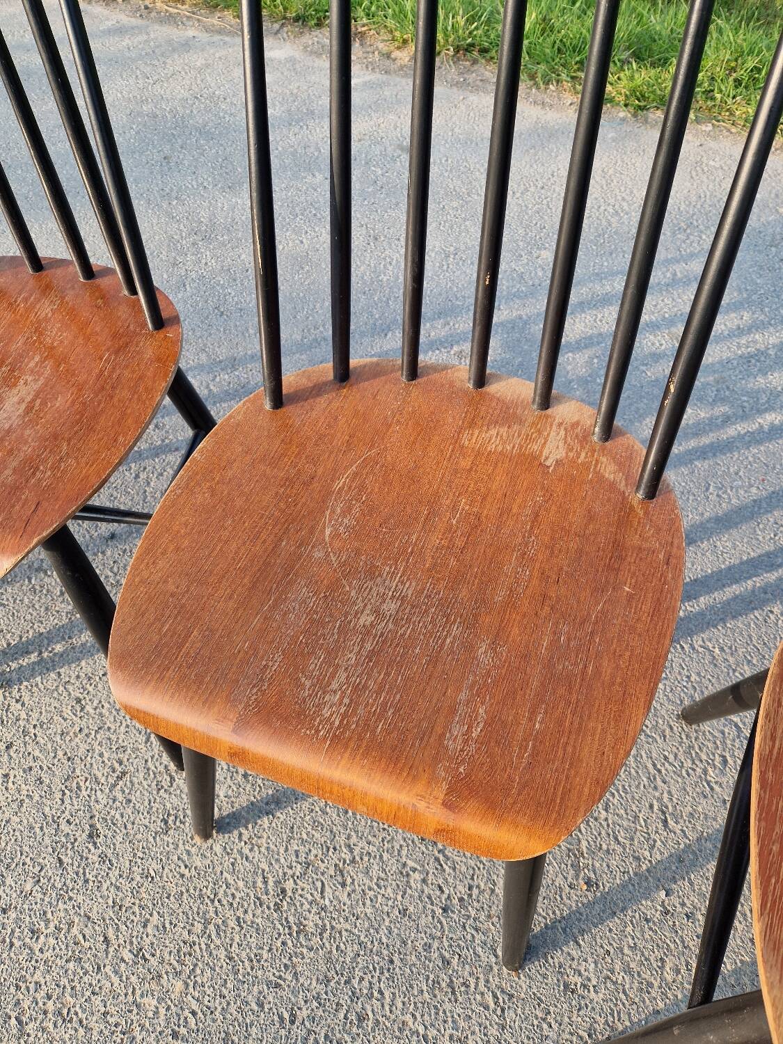 Set of 6 Fannett Scandinavian chairs by Ilmari Tapiovaara 1960.