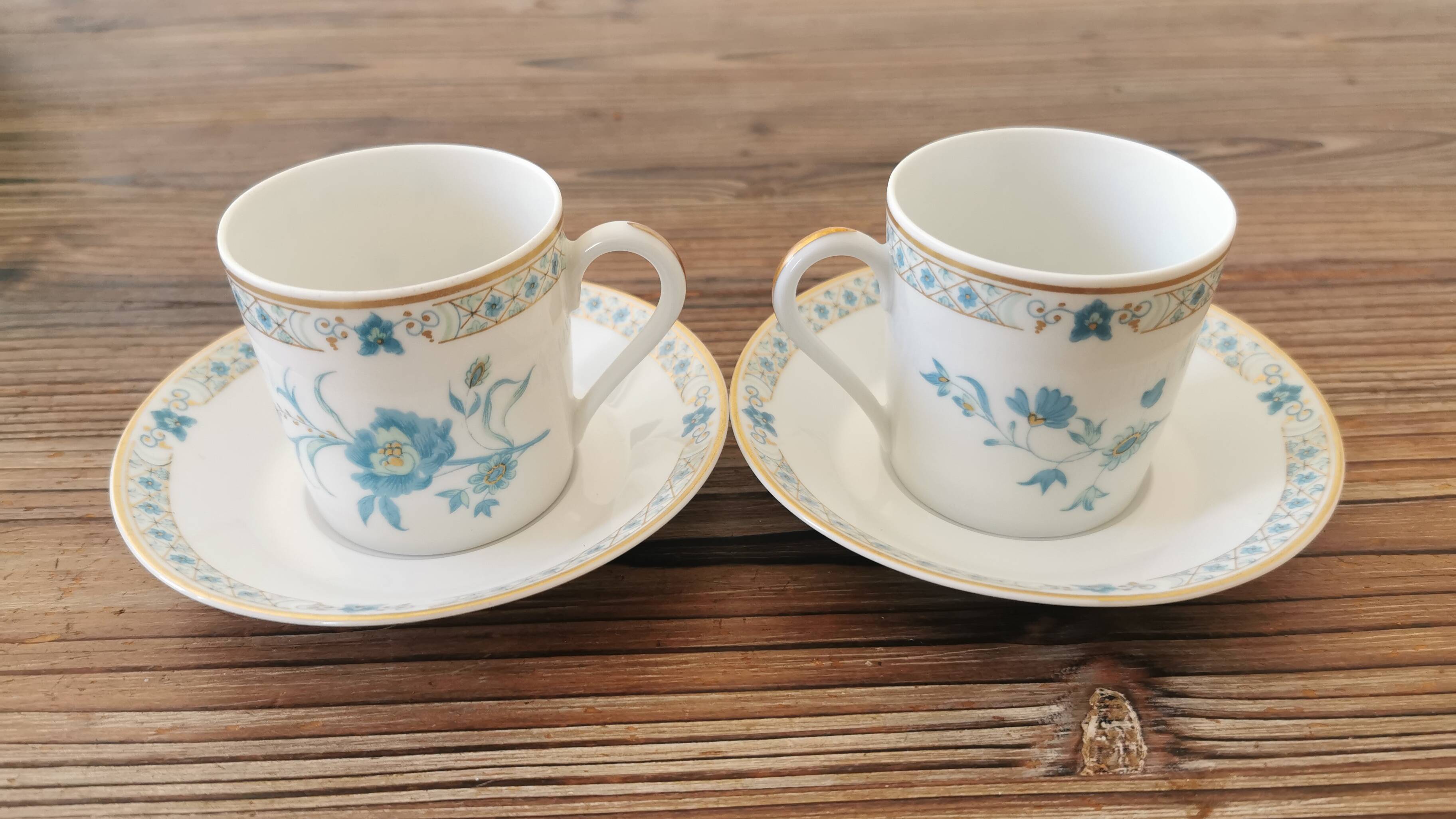 2 tasses à café et sous-tasses Haviland Limoges Nankin