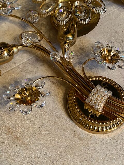 Pair of Palwa flower sconces