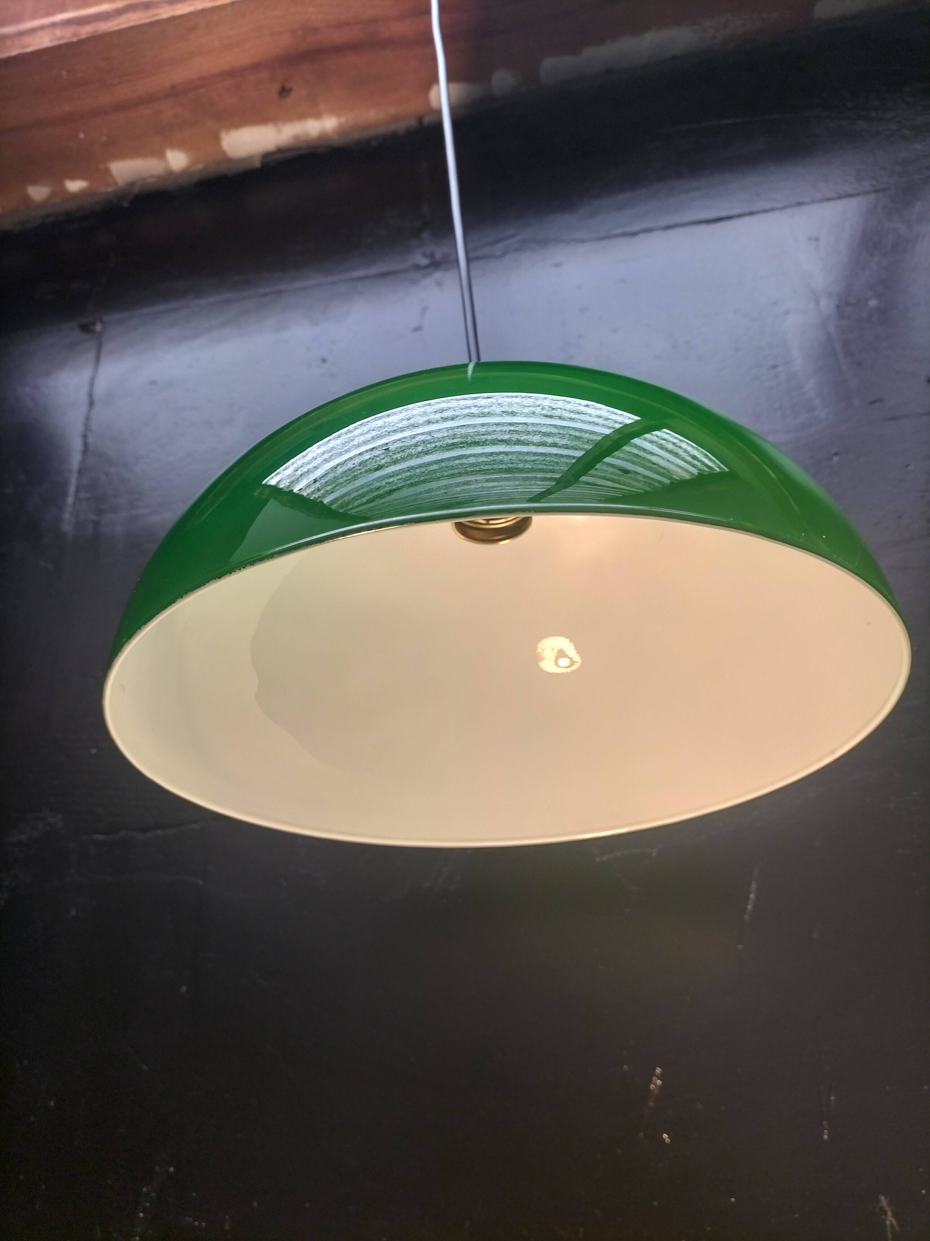 Green opaline pendant light