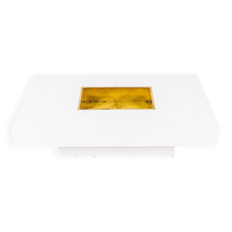 Coffee table with integrated brass bar by Willy Rizzo, Italy, 1970s