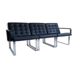 Mid Century Black Leather Modular Sofa by Gjerløv-Knudsen & Lind, Cado, Denmark, c.1960