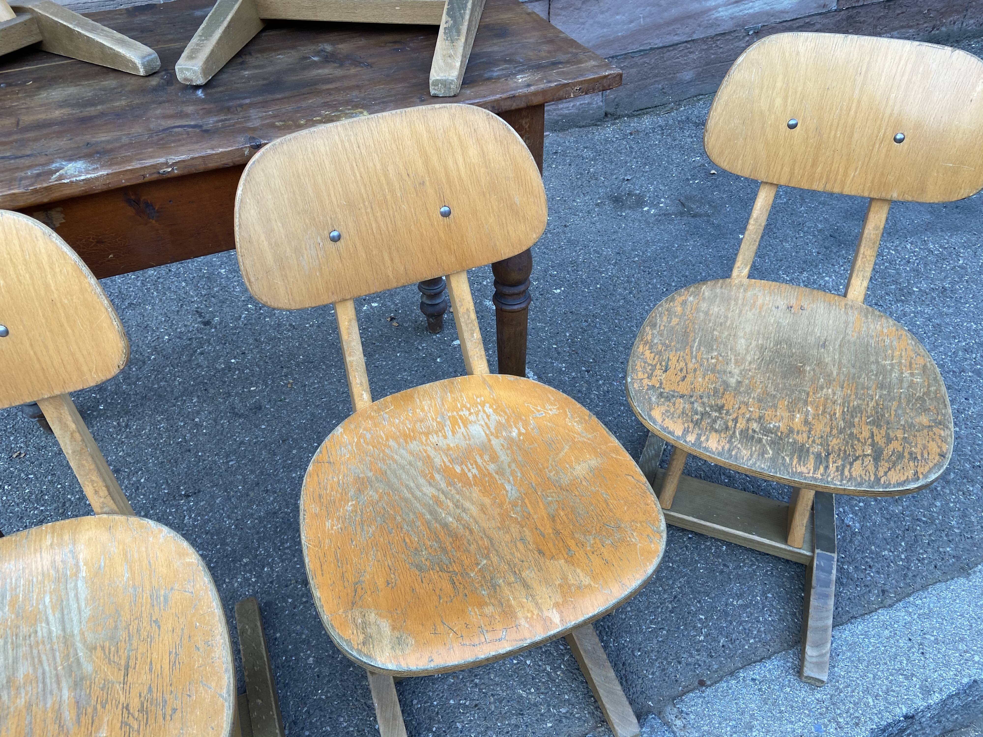 6 casala vintage 1960 design adult school chairs