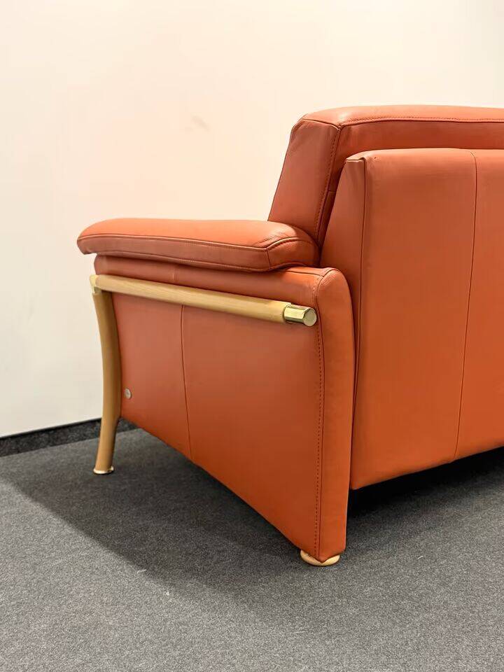 Himolla 2-Seater Orange Leather Sofa
