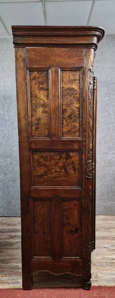Louis XV period armoire in marquetry, elm and walnut