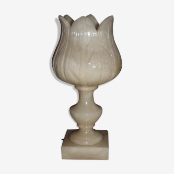 1970 Vintage tulip-shaped alabaster lamp