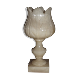 1970 Vintage tulip-shaped alabaster lamp