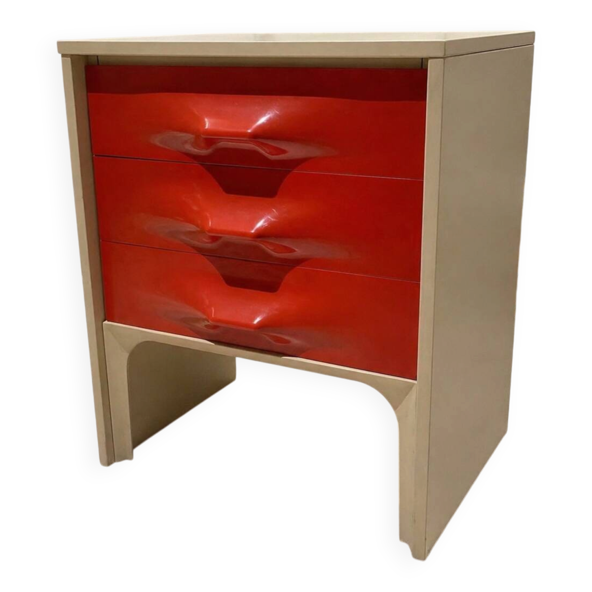 Meuble d’appoint petite commode table de nuit vintage design Space age