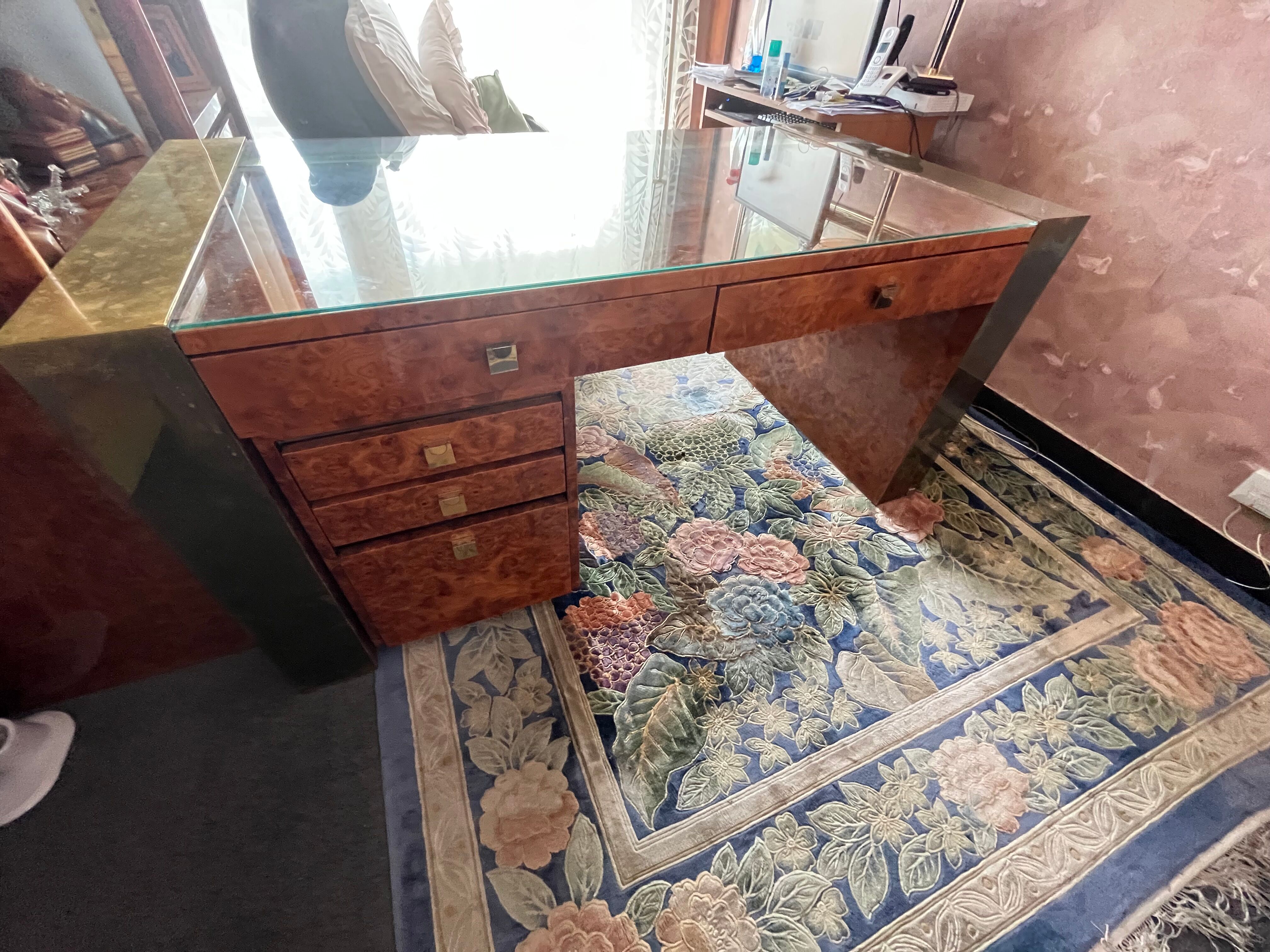 Jean-Claude Mahey elm burl desk