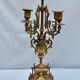 Ancient bronze candelabra 5 branches on a pedestal resting lion legs H-45cm- P-24cm