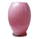Small twisted pink opaline glass vase, Venetian Murano/Empoli vintage.