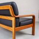 Vintage Two-Seater Teak and Leather Sofa by Olsen & Laursen, 1980s