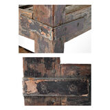 Wooden bench with 3 mirrors