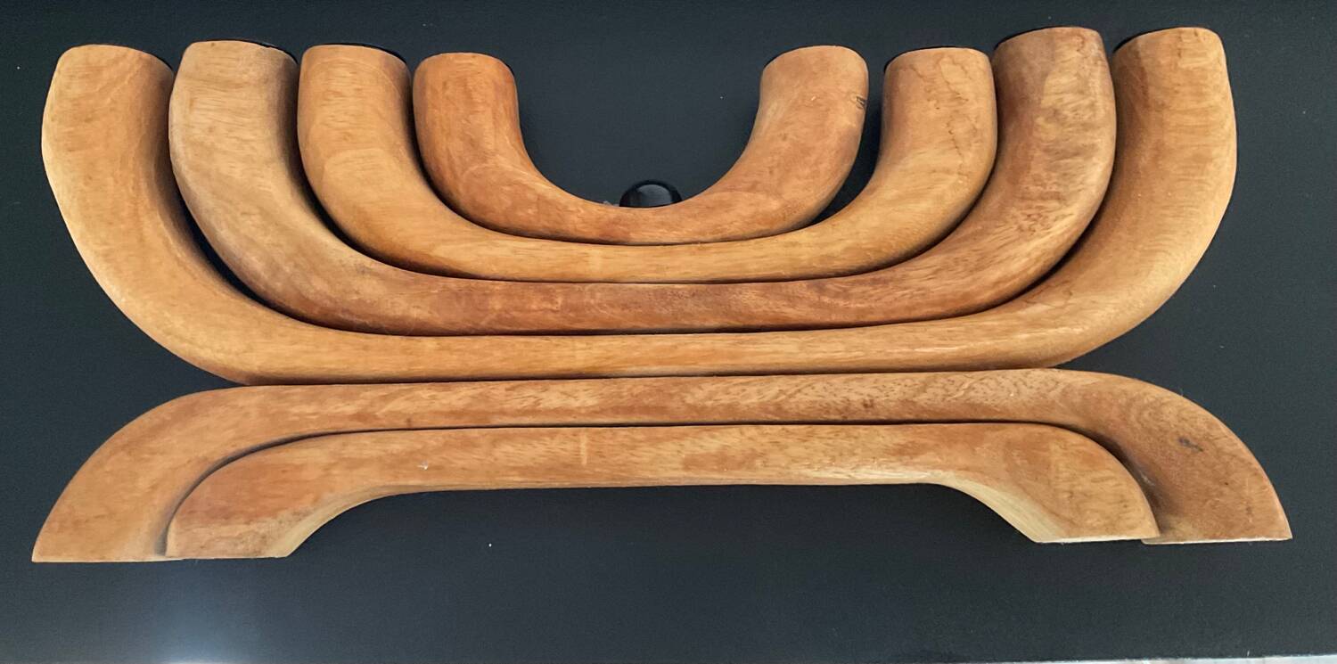 Scandinavian wooden candlestick 8 lights