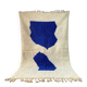 Beni Ourain rug in natural wool, blue and white, size 1.5/2.5 m.
