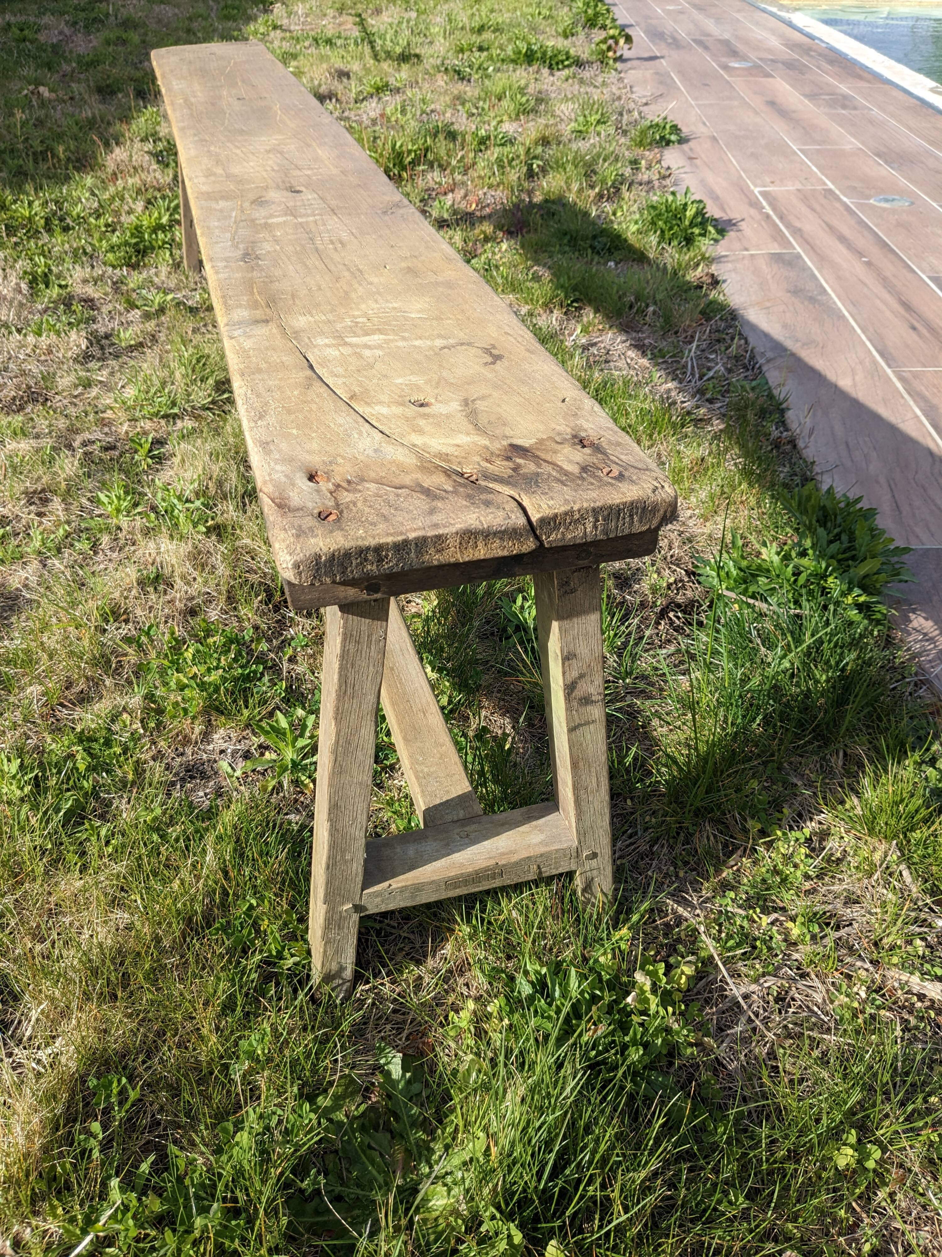 Banc de ferme en bois massif
