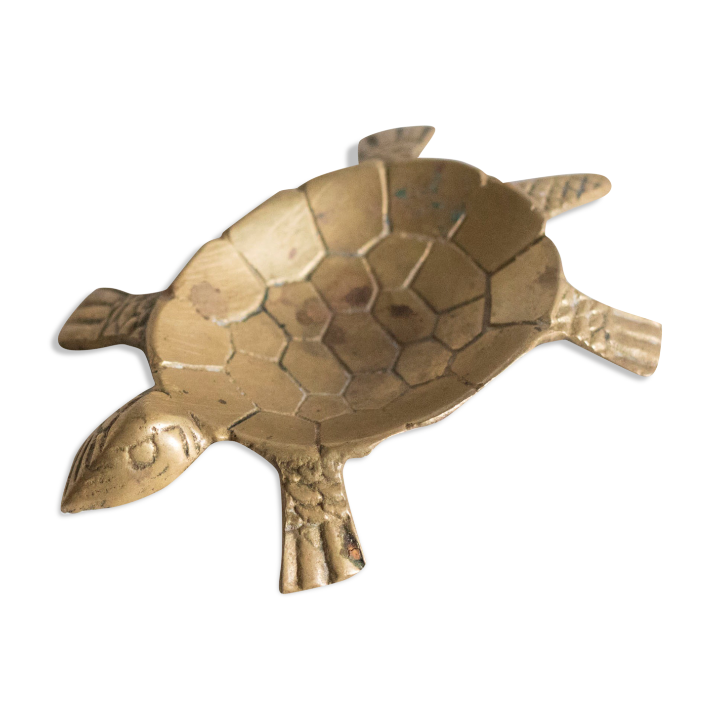 Ashtray / empty turtle brass pockets