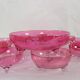 Vintage glasses service cup pink for 7 with service bowl