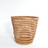Mid-Century Modern Wicker Wastebasket