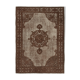 Handmade Carved Anatolian 1970s 215 cm x 292 cm Brown Carpet