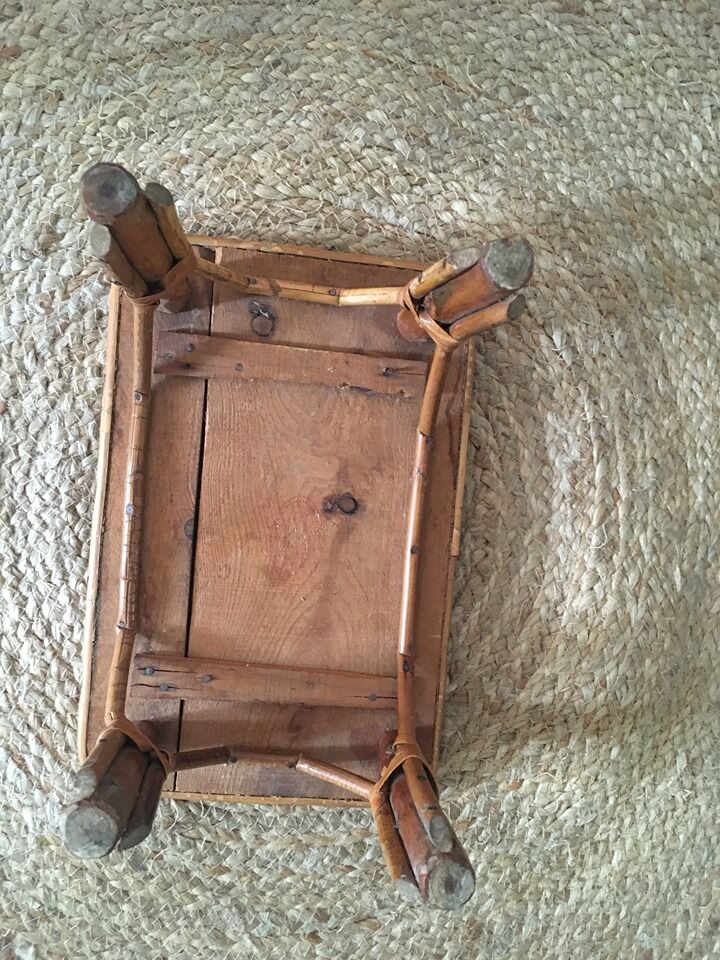 Foot rest in vintage rattan