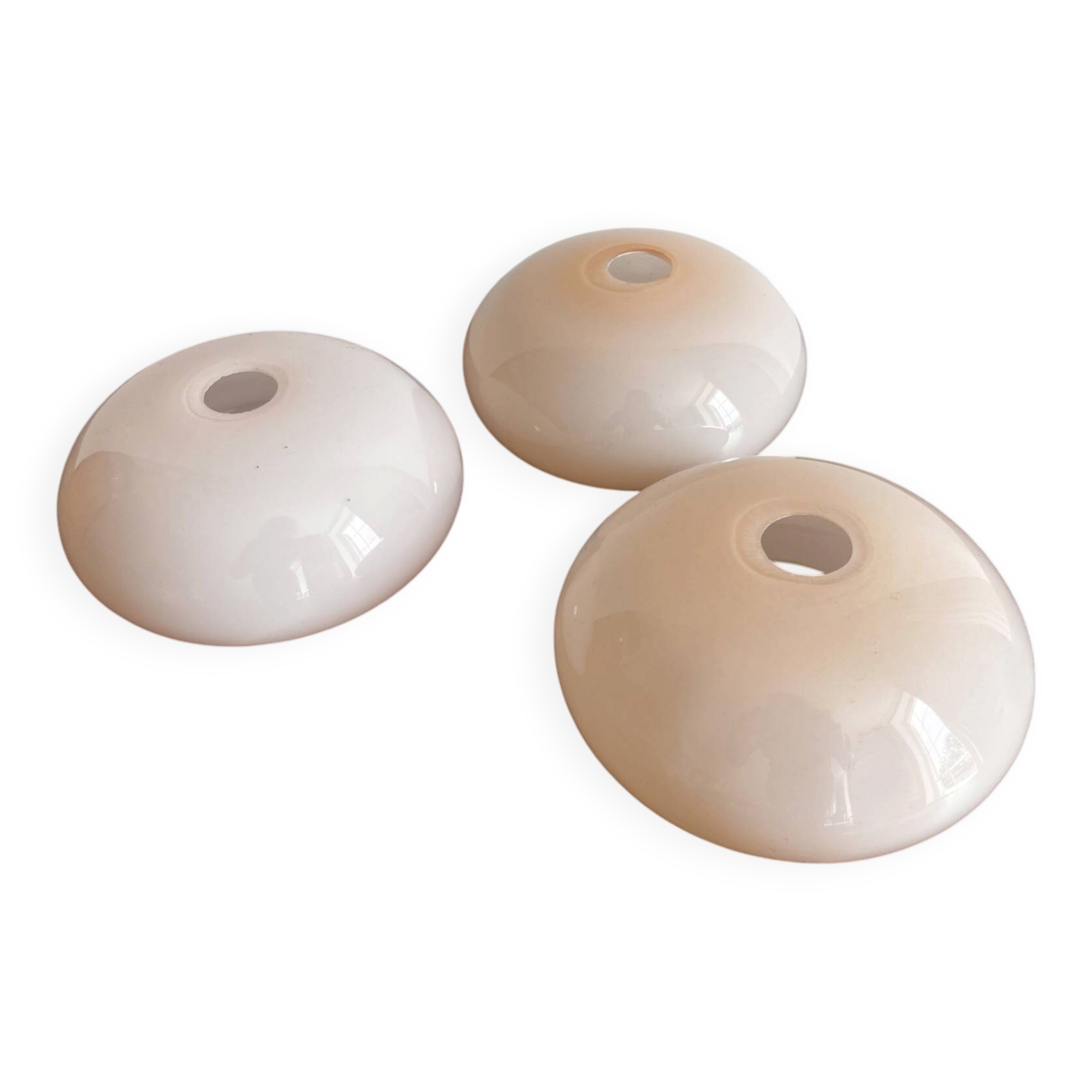 Set of 3 opaline lampshades