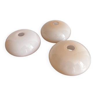 Set of 3 opaline lampshades