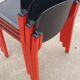 Set 4 - stackable chair Typy Massimo Papiri black red postmodern 1990s