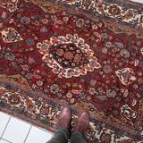 Handmade vintage Persian style Mahal rug 142cm x 204cm 1950s