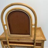 Bamboo and rattan dressing table, with mirror 50s-60s