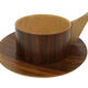Vintage wooden cups and saucers in teak