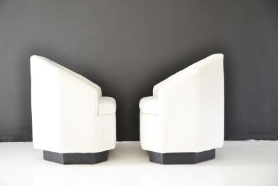 Pair of armchairs hexagonal shape year 70