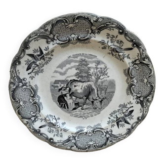 Small talking plate "farm work" Gien