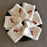 Set of 6 embroidered napkins