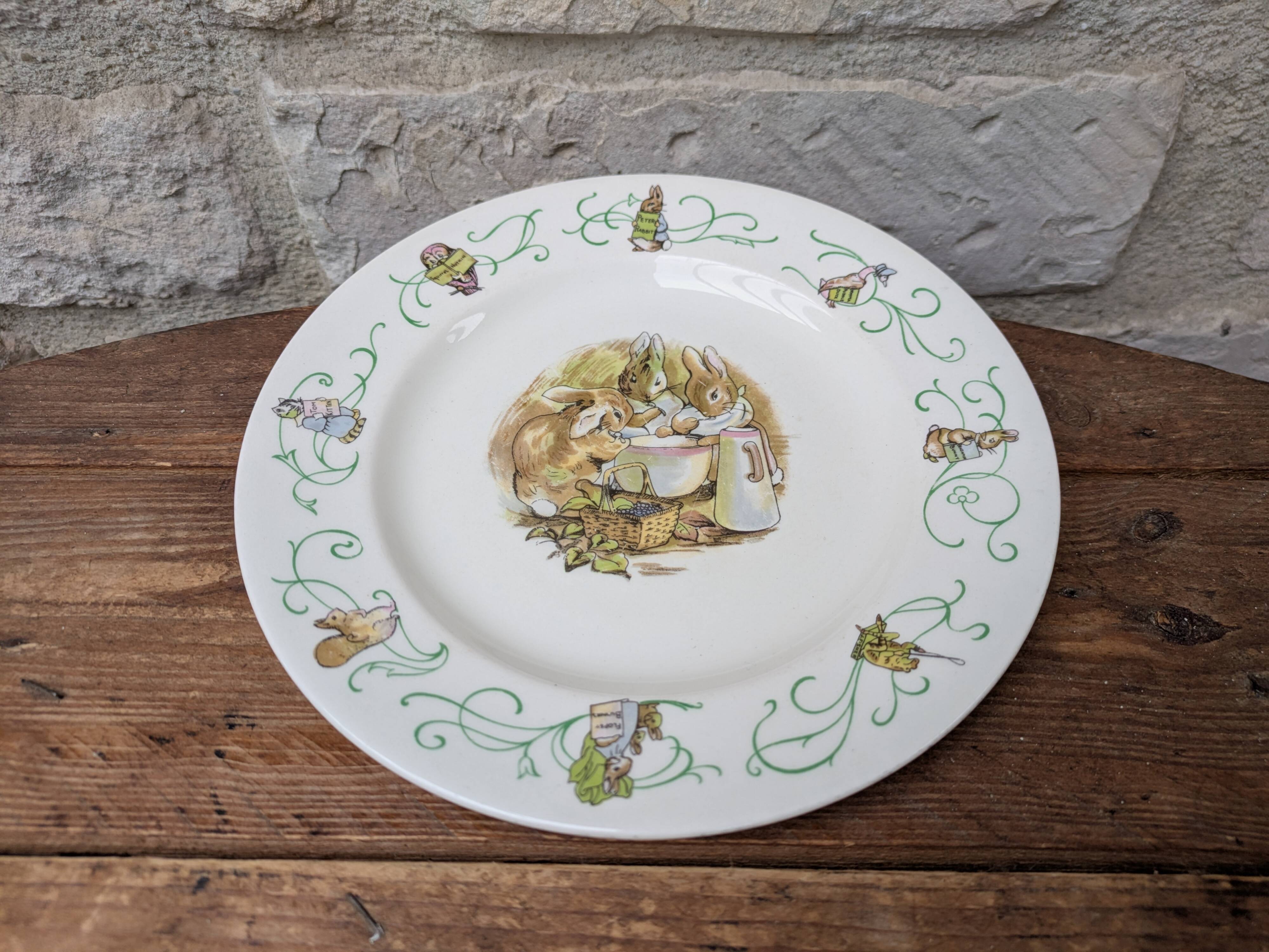 21cm plate Peter Rabbit Wedgwood Barlaston England Beatrix Potter