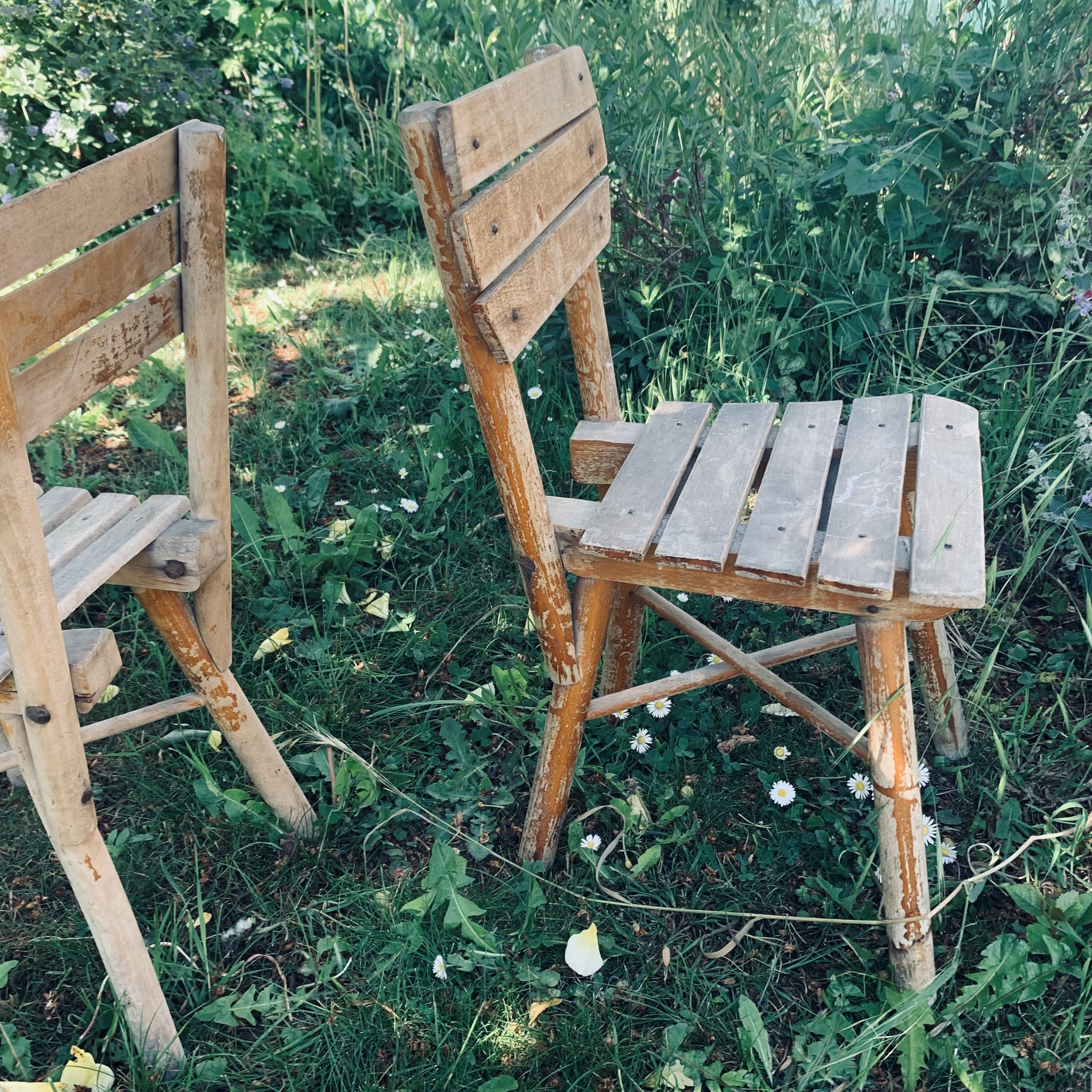 Pair of children's garden chairs