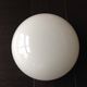 Half moon ceiling lamp in vintage white opaline 60s-70s
