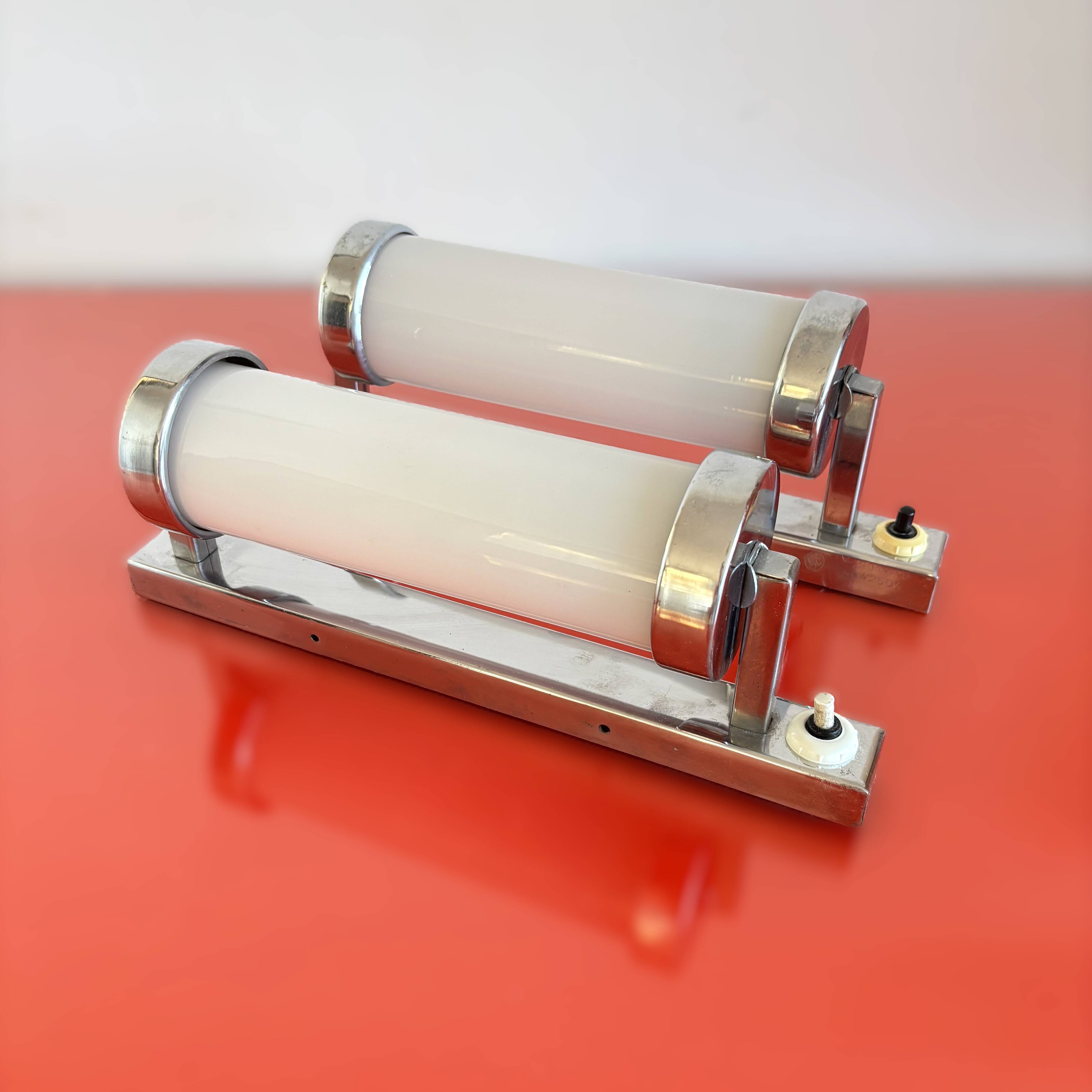 Functionalist set of bedside table lamps, Czechoslovakia