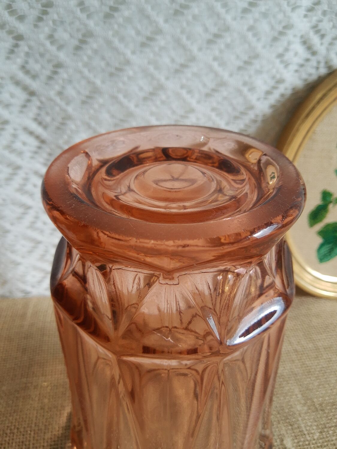 Vintage rosaline pink glass vase