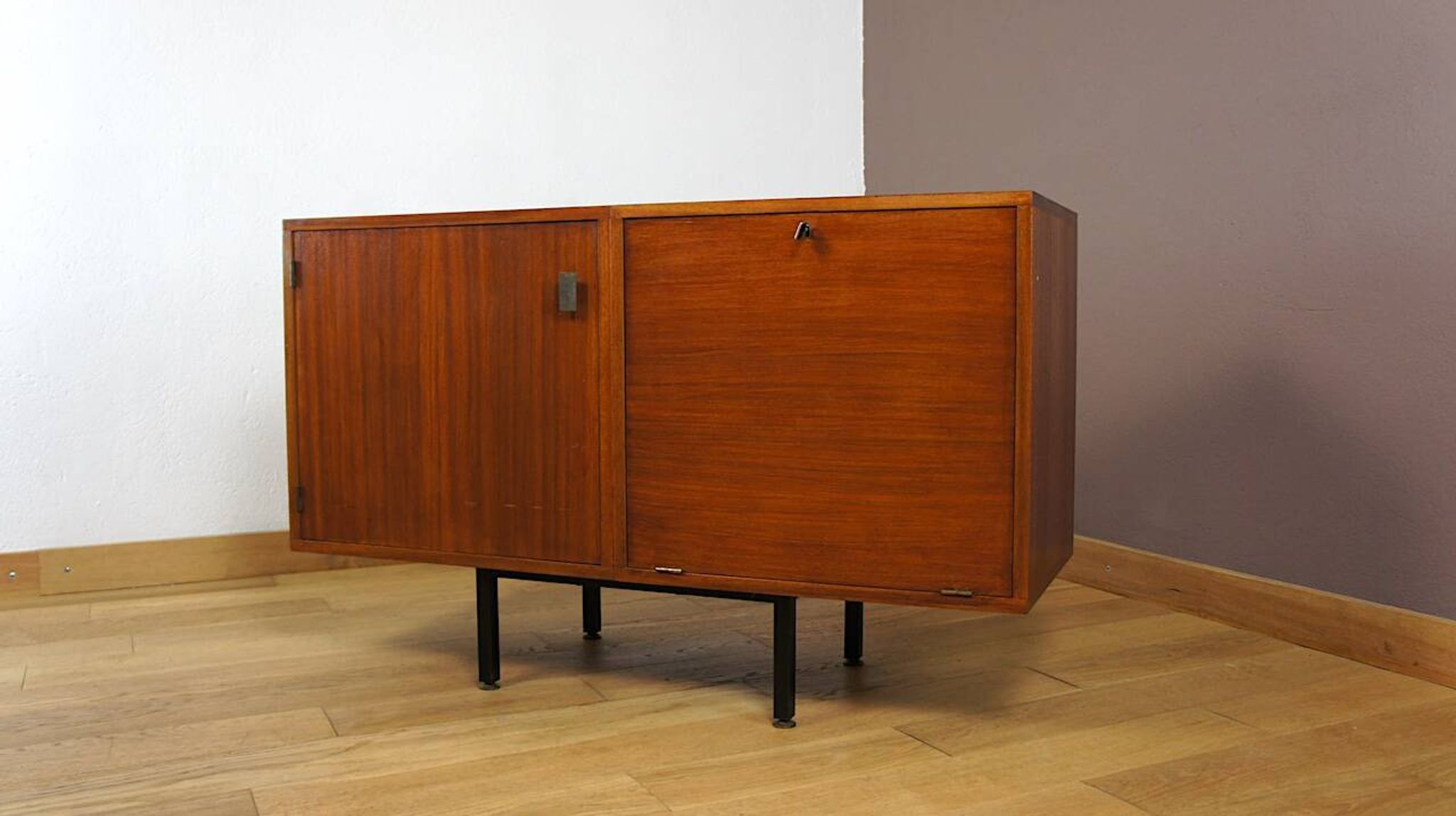 Small Enfilade Jacqueline Lecoq & Antoine Philippon in Vintage Mahogany 1960