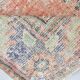 Tapis vintage turc rouge pâle et vert