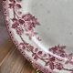 Flat plate ironstone H. Boulenger Choisy-le-roi Paris model – burgundy roses